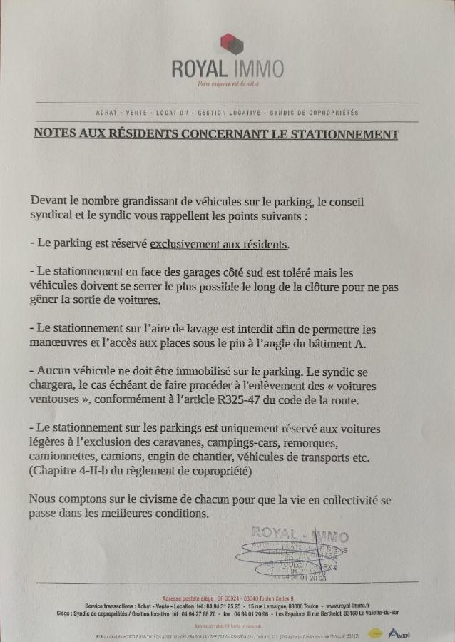 T3 Balcon dans résidence avec parking La Valette-du-Var Esterno foto